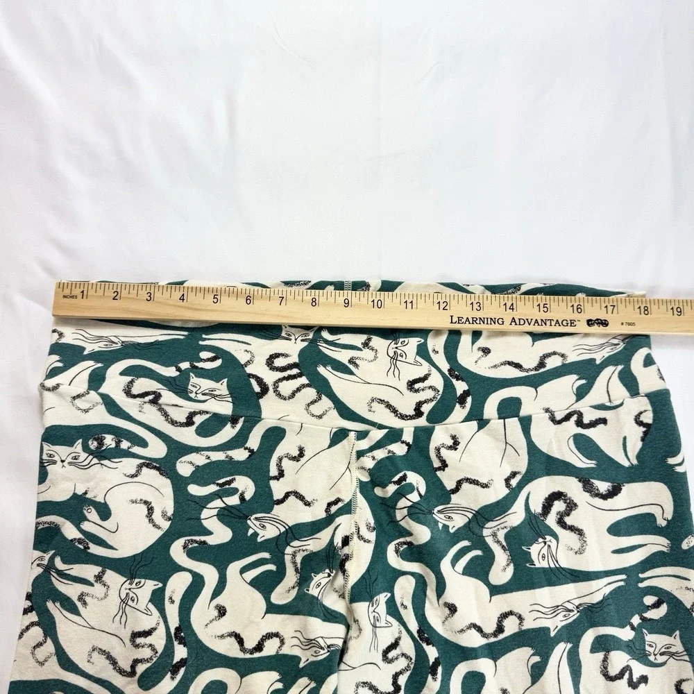 Thunderpants Organic Cotton 3/4 Leggings Womens 2X AOP Cat Print Sustainable - Picture 9 of 9